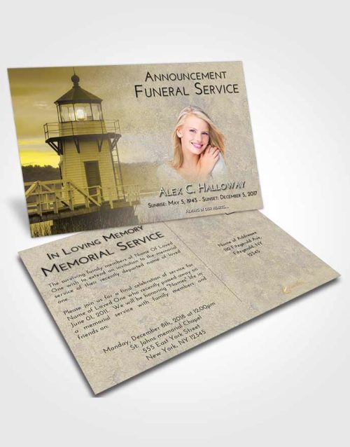 Funeral Announcement Card Template Harmony Lighthouse Surprise