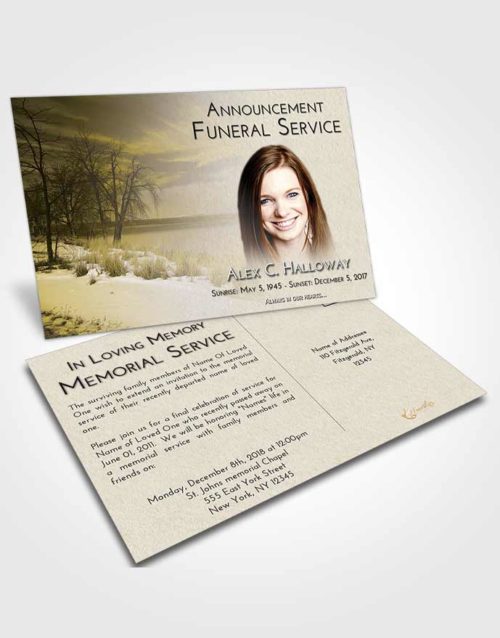Funeral Announcement Card Template Harmony Lovely Lake