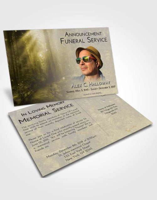 Funeral Announcement Card Template Harmony Magical Forest