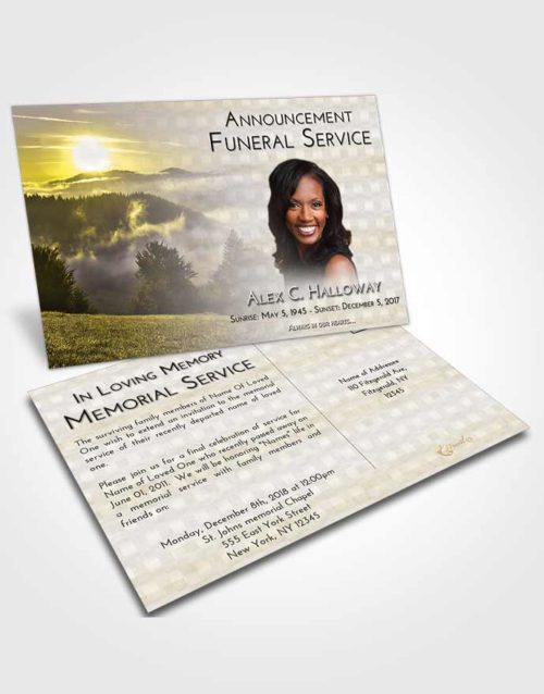 Funeral Announcement Card Template Harmony Misty Forest