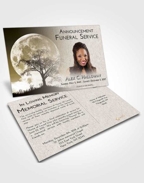 Funeral Announcement Card Template Harmony Moon Peace