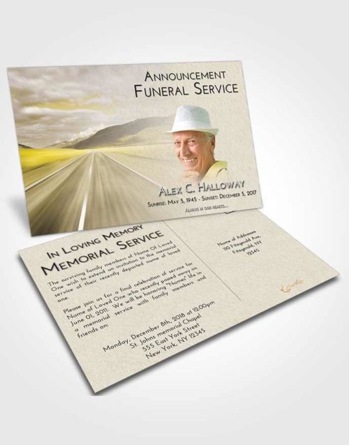 Funeral Announcement Card Template Harmony Morning Highway
