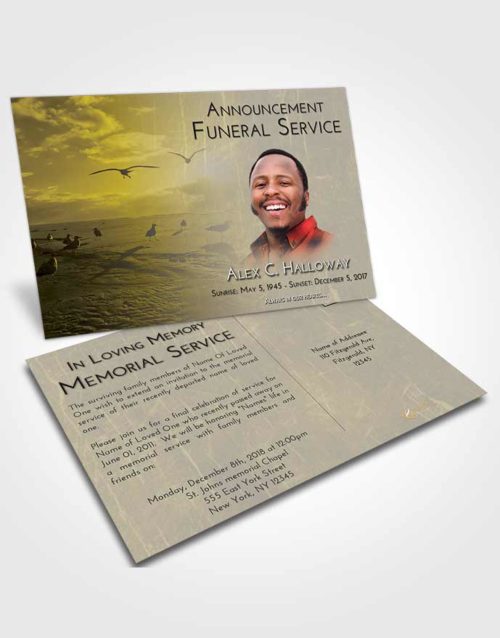 Funeral Announcement Card Template Harmony Natural Beach