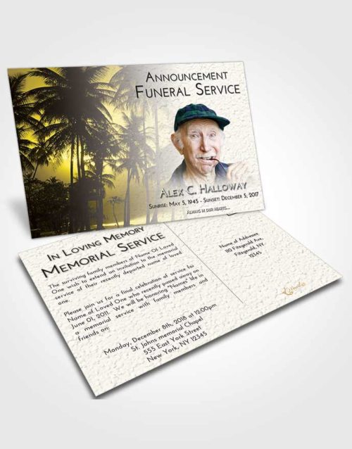 Funeral Announcement Card Template Harmony Palm Paradise