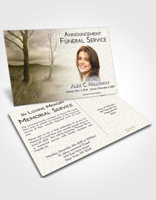 Funeral Announcement Card Template Harmony Peaceful Fall