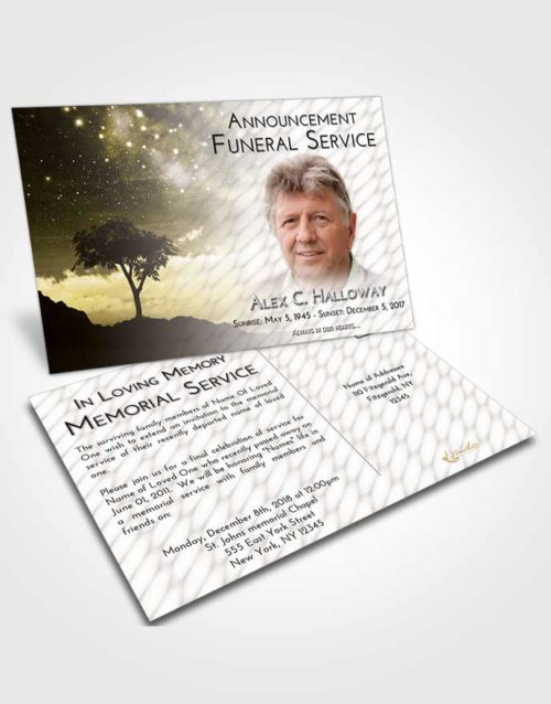 Funeral Announcement Card Template Harmony Scenic Sky