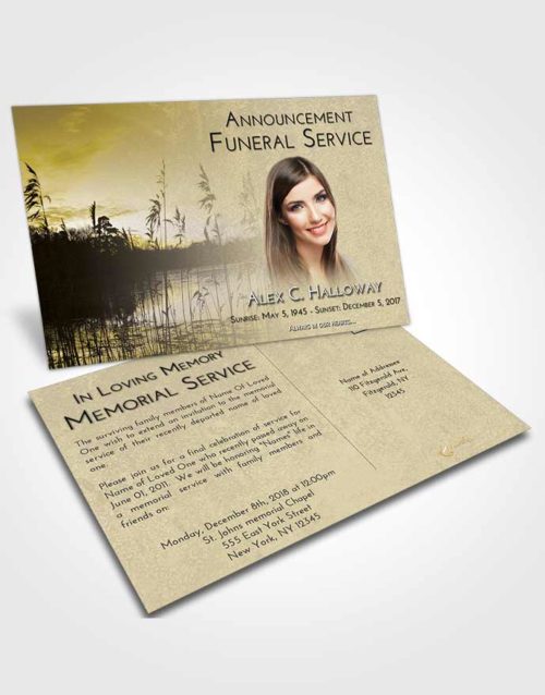 Funeral Announcement Card Template Harmony Serenity Lake