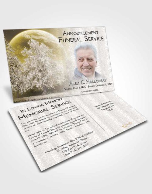 Funeral Announcement Card Template Harmony Snowy Love