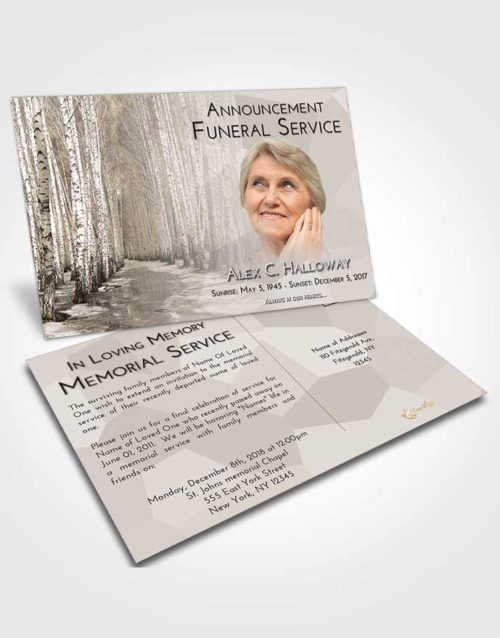Funeral Announcement Card Template Harmony Snowy Stream