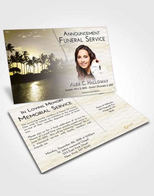Funeral Announcement Card Template Harmony Summer Palms