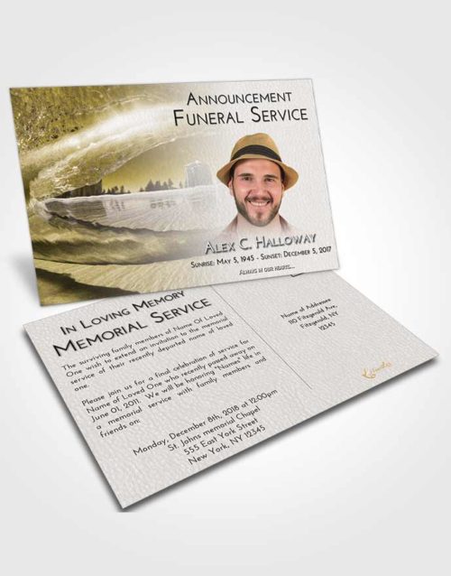 Funeral Announcement Card Template Harmony Summer Waves