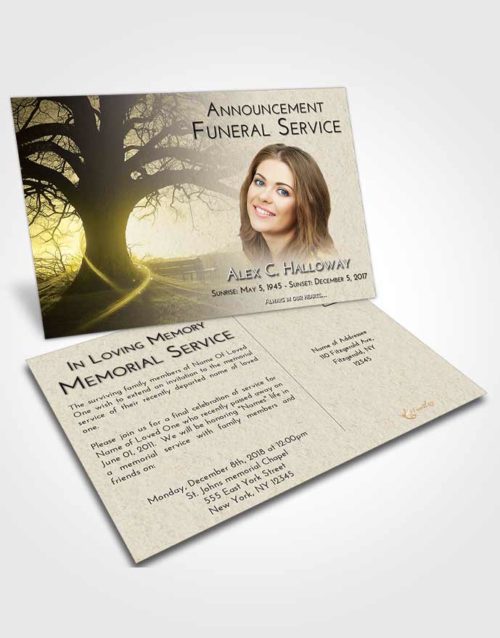 Funeral Announcement Card Template Harmony Tree Serenity
