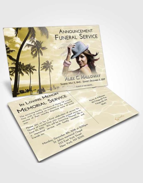 Funeral Announcement Card Template Harmony Tropical Breeze