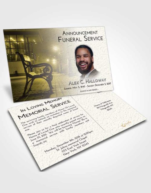 Funeral Announcement Card Template Harmony Vintage Walk