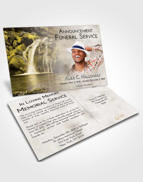 Funeral Announcement Card Template Harmony Waterfall Clarity