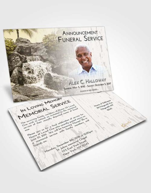 Funeral Announcement Card Template Harmony Waterfall Masterpiece