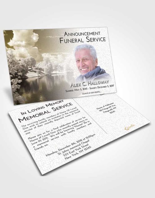 Funeral Announcement Card Template Harmony White Winter Park