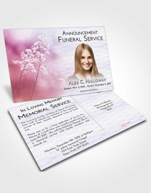 Funeral Announcement Card Template Lavender Sunrise Colorful Spring
