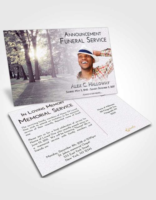 Funeral Announcement Card Template Lavender Sunrise National Park