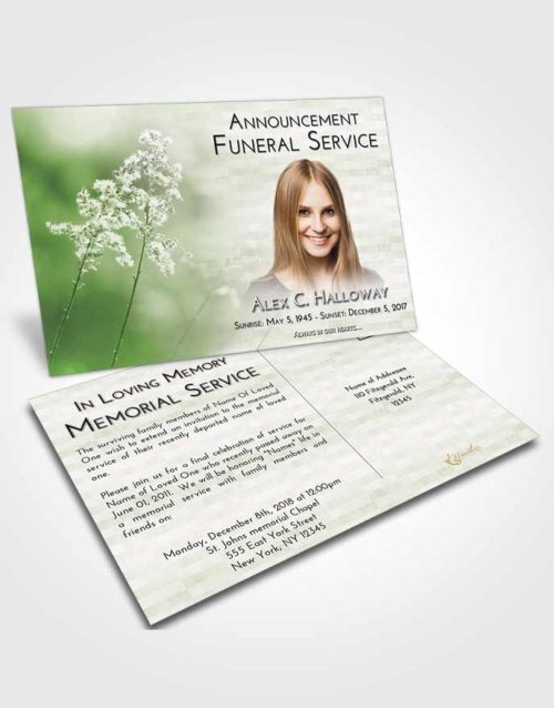 Funeral Announcement Card Template Loving Colorful Spring
