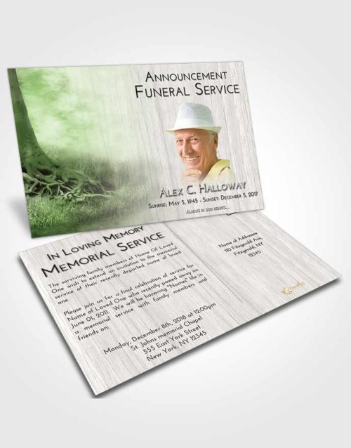 Funeral Announcement Card Template Loving Deep Roots
