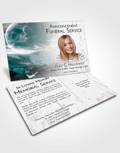 Funeral Announcement Card Template Loving Embrace Astonishing Moon