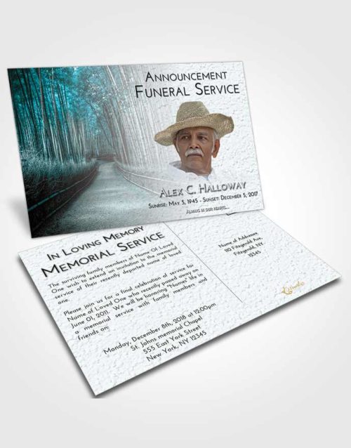 Funeral Announcement Card Template Loving Embrace Bamboo Forest