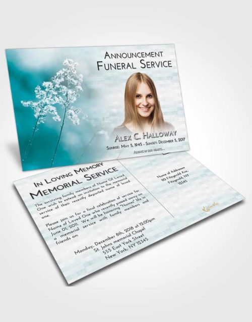 Funeral Announcement Card Template Loving Embrace Colorful Spring