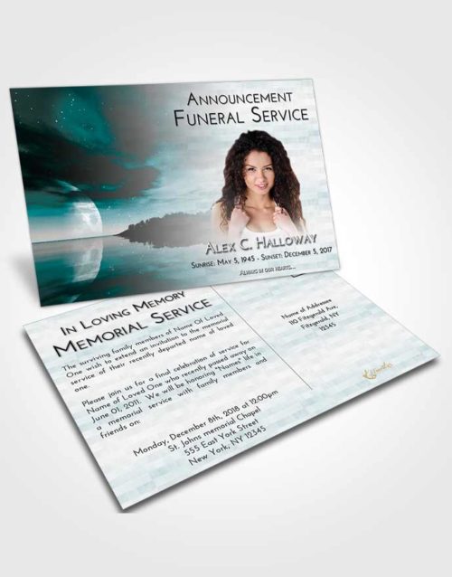Funeral Announcement Card Template Loving Embrace Illuminated Evening