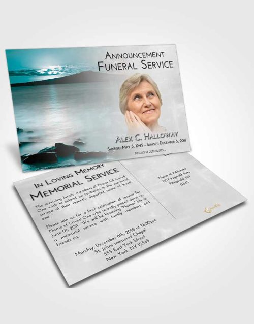Funeral Announcement Card Template Loving Embrace Lake Front