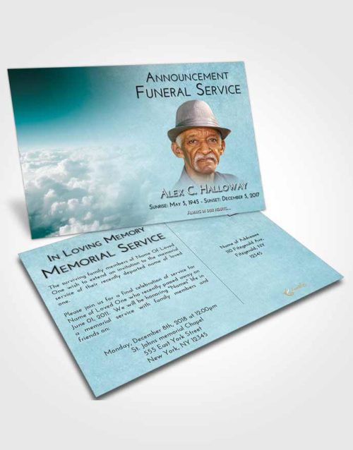 Funeral Announcement Card Template Loving Embrace Return to the Clouds