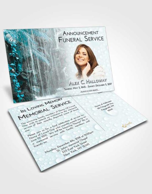 Funeral Announcement Card Template Loving Embrace Waterfall Breeze