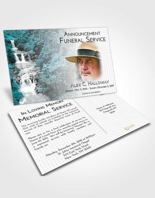 Funeral Announcement Card Template Loving Embrace Waterfall Liberty