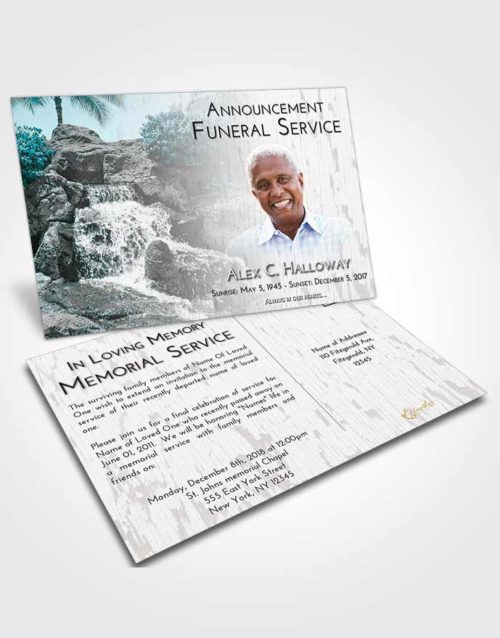 Funeral Announcement Card Template Loving Embrace Waterfall Masterpiece
