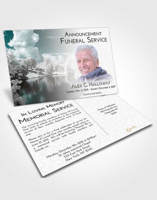 Funeral Announcement Card Template Loving Embrace White Winter Park