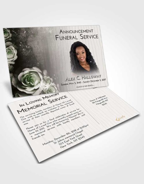 Funeral Announcement Card Template Loving Flowering Garden