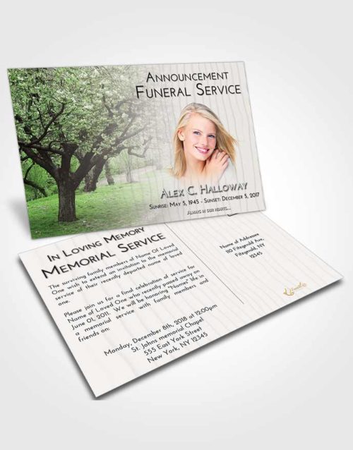 Funeral Announcement Card Template Loving Flowering Path