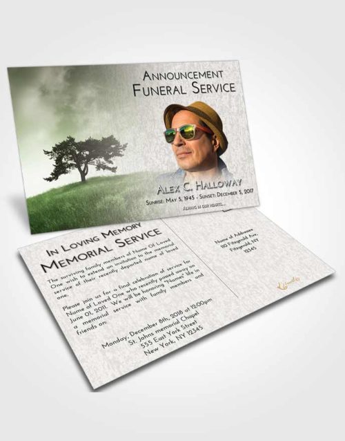 Funeral Announcement Card Template Loving Gentle Pasture