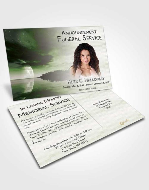 Funeral Announcement Card Template Loving Illuminated Evening