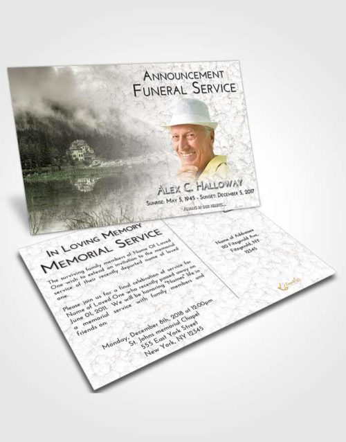 Funeral Announcement Card Template Loving Lake House