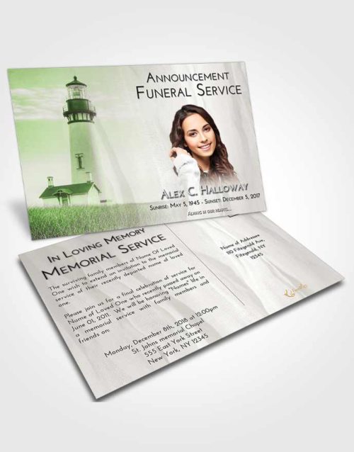 Funeral Announcement Card Template Loving Lighthouse Clarity
