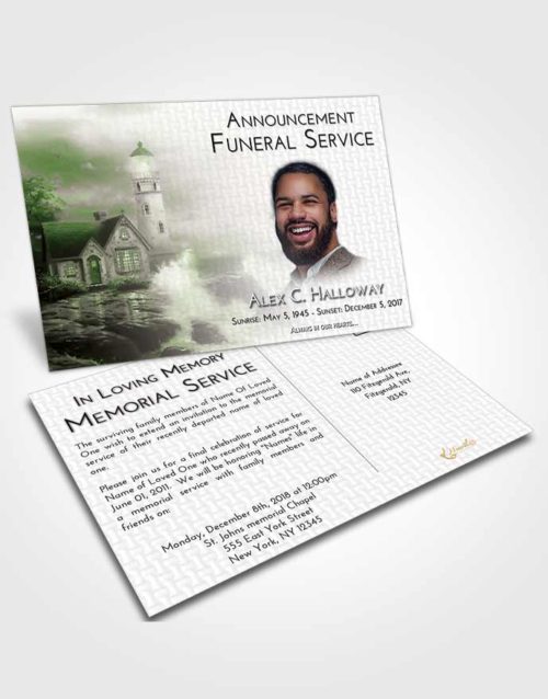 Funeral Announcement Card Template Loving Lighthouse Lookout