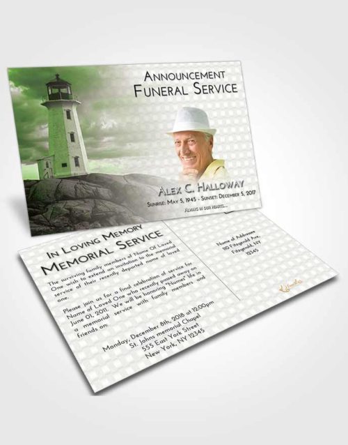 Funeral Announcement Card Template Loving Lighthouse Safety