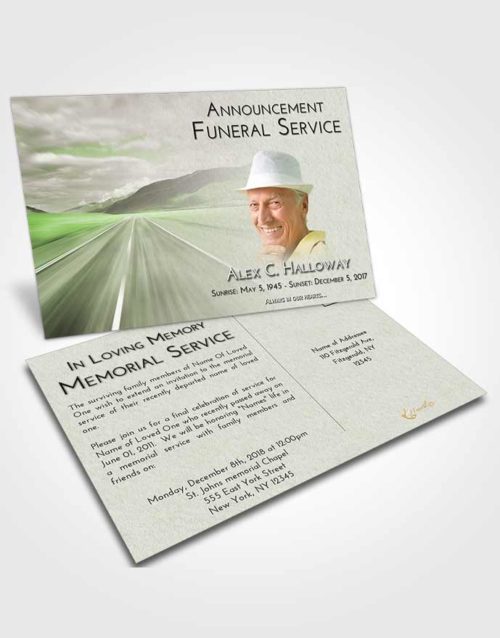 Funeral Announcement Card Template Loving Morning Highway