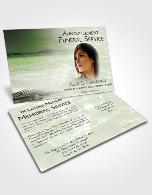 Funeral Announcement Card Template Loving Ocean Ripples