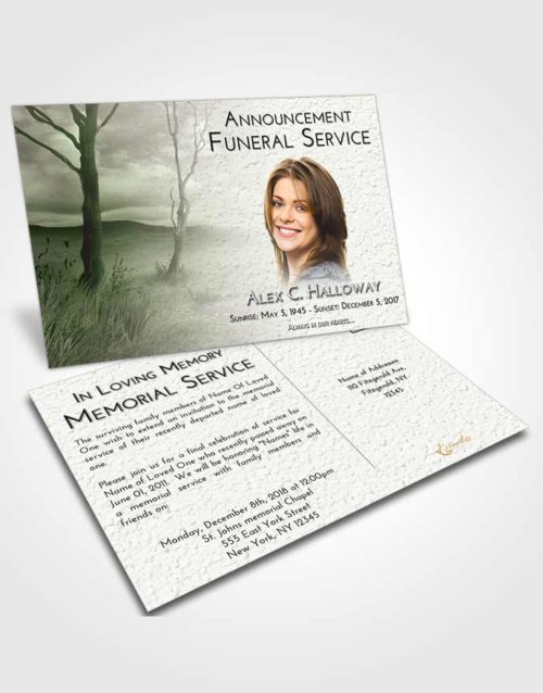 Funeral Announcement Card Template Loving Peaceful Fall