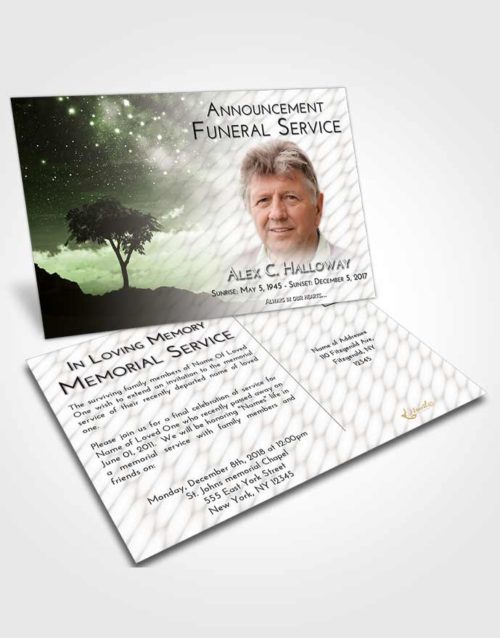 Funeral Announcement Card Template Loving Scenic Sky