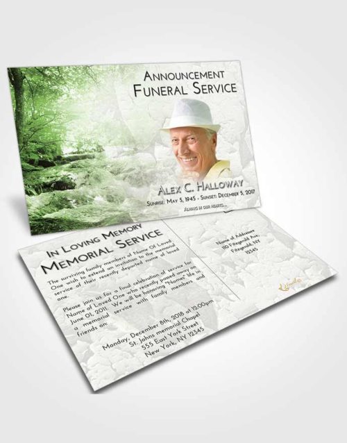 Funeral Announcement Card Template Loving Silver Stream