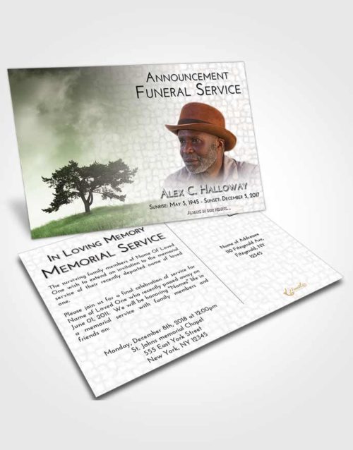 Funeral Announcement Card Template Loving Solumn Tree