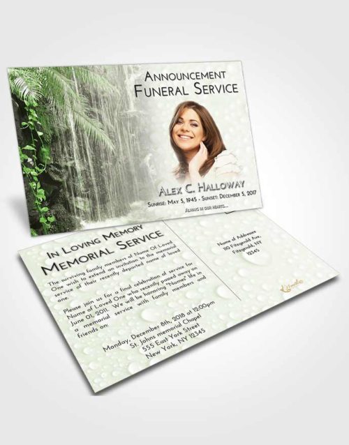 Funeral Announcement Card Template Loving Waterfall Breeze
